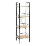 Paris Prix Étagère Design 4 Niveaux  Edgar  130cm Naturel & Noir