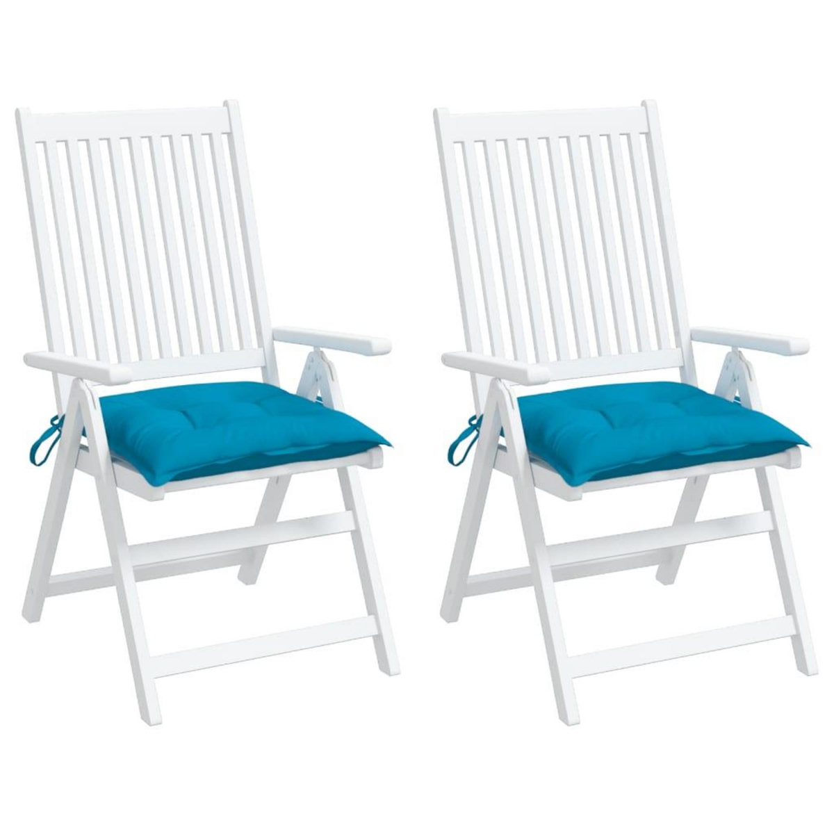 VIDAXL Coussins de chaise lot de 2 bleu clair 40x40x7 cm tissu oxford