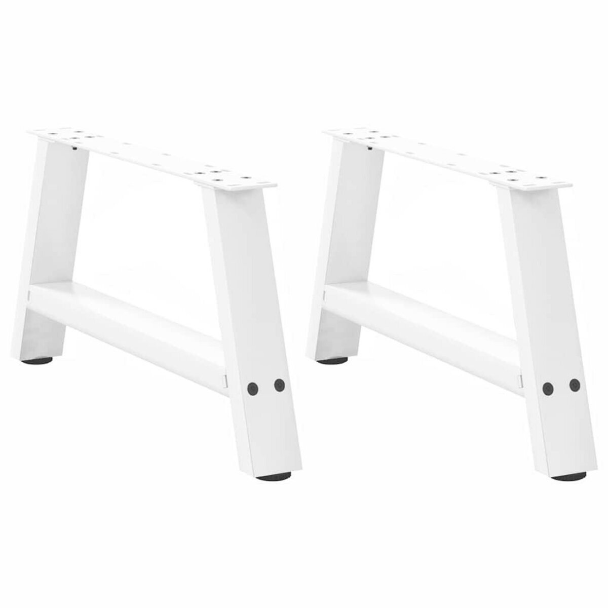 VIDAXL Pieds de table basse forme de A 2 pcs blanc 70x(30-31) cm acier