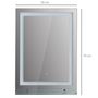 Voir la diapositive 3 : HOMCOM Miroir lumineux LED 22 W interrupteur tactile étagère intégrée 50L x 4l x 70H cm