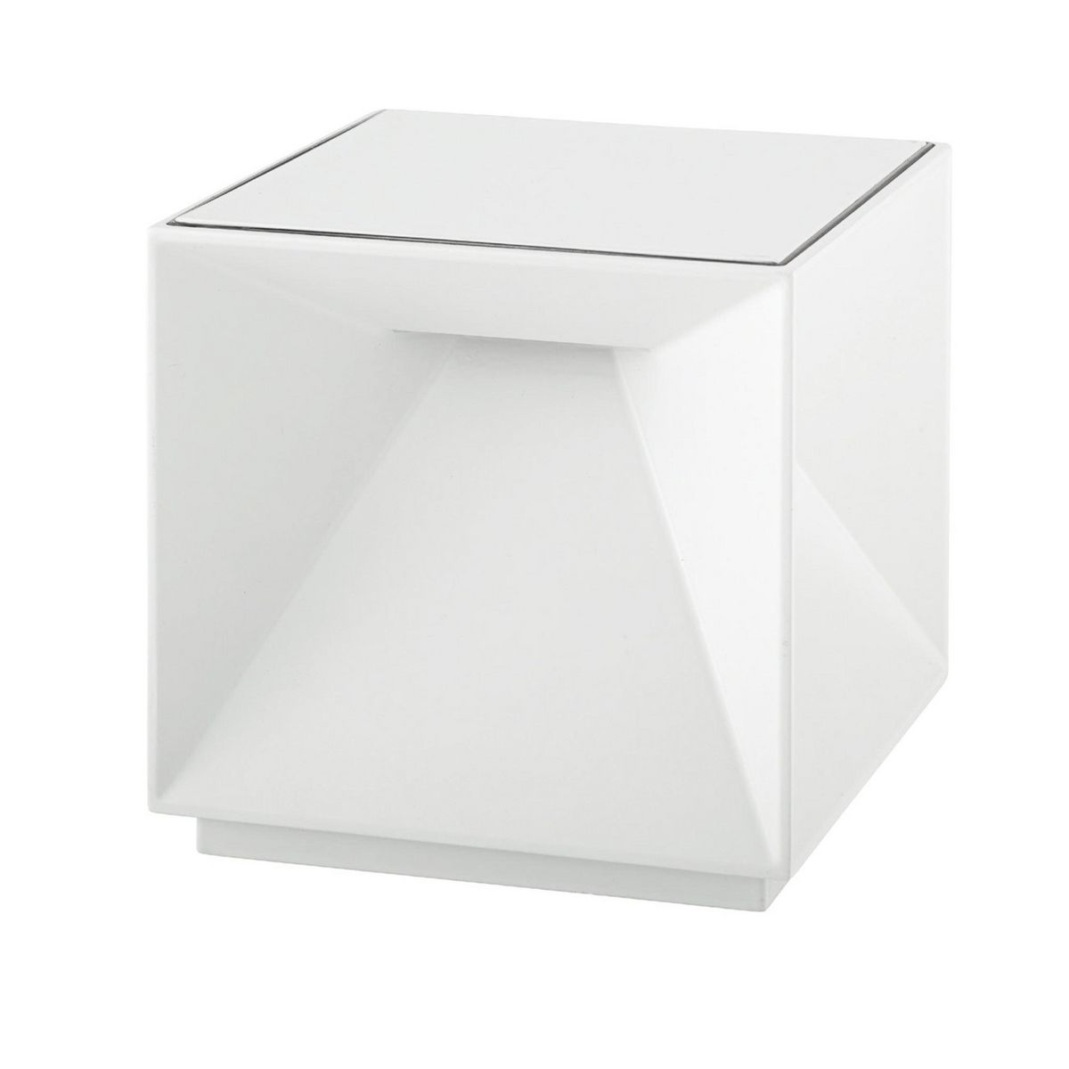 Lumisky Lampe de table cube LED CUBOX MINI Blanc Aluminium 8 cm