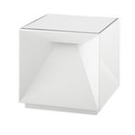 Lumisky Lampe de table cube LED CUBOX MINI Blanc Aluminium 8 cm