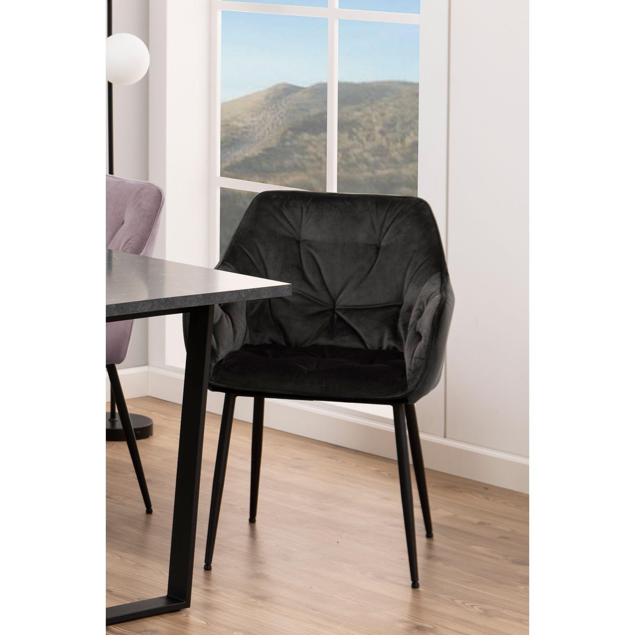 Voir la diapositive 5 : TOILINUX Lot de 2 chaises de salle à manger florie avec accoudoirs effet velours