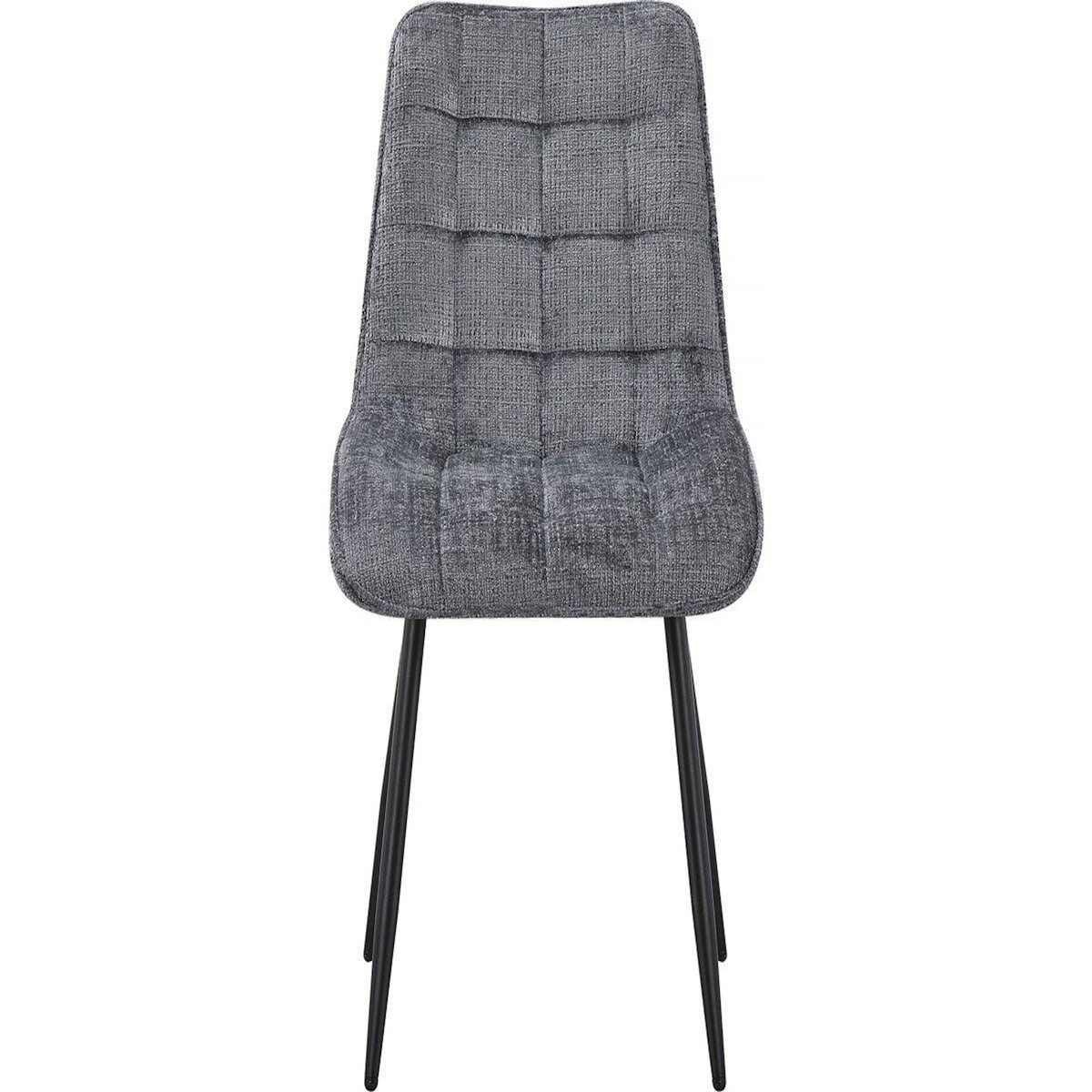 Habitat et Jardin Chaise de salle a manger en tissu haut de gamme   Yanis  - Lot de 4 - Gris