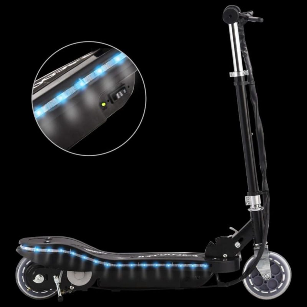 VIDAXL Trottinette électrique avec LED 120 W Noir