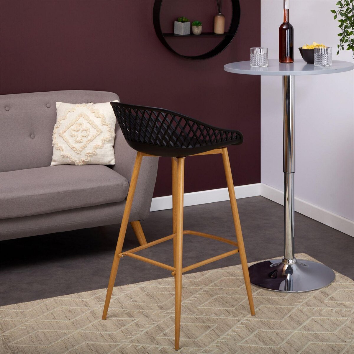 IDIMEX Lot de 2 tabourets de bar IREK, en plastique