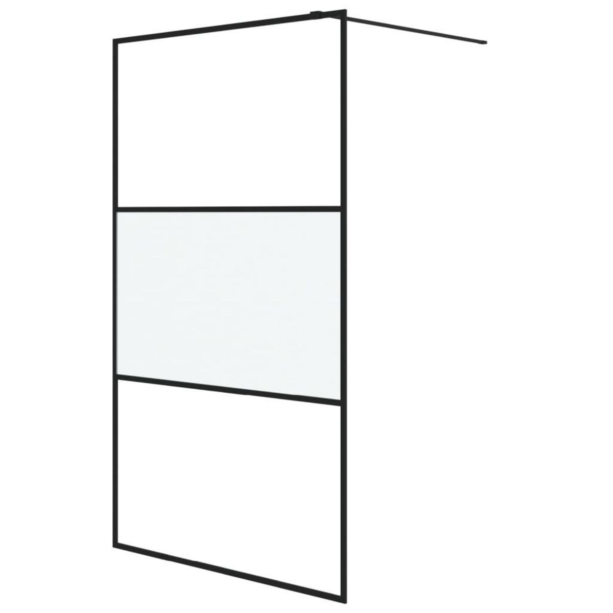 VIDAXL Paroi de douche Noir 115x195 cm Verre ESG demi-depoli