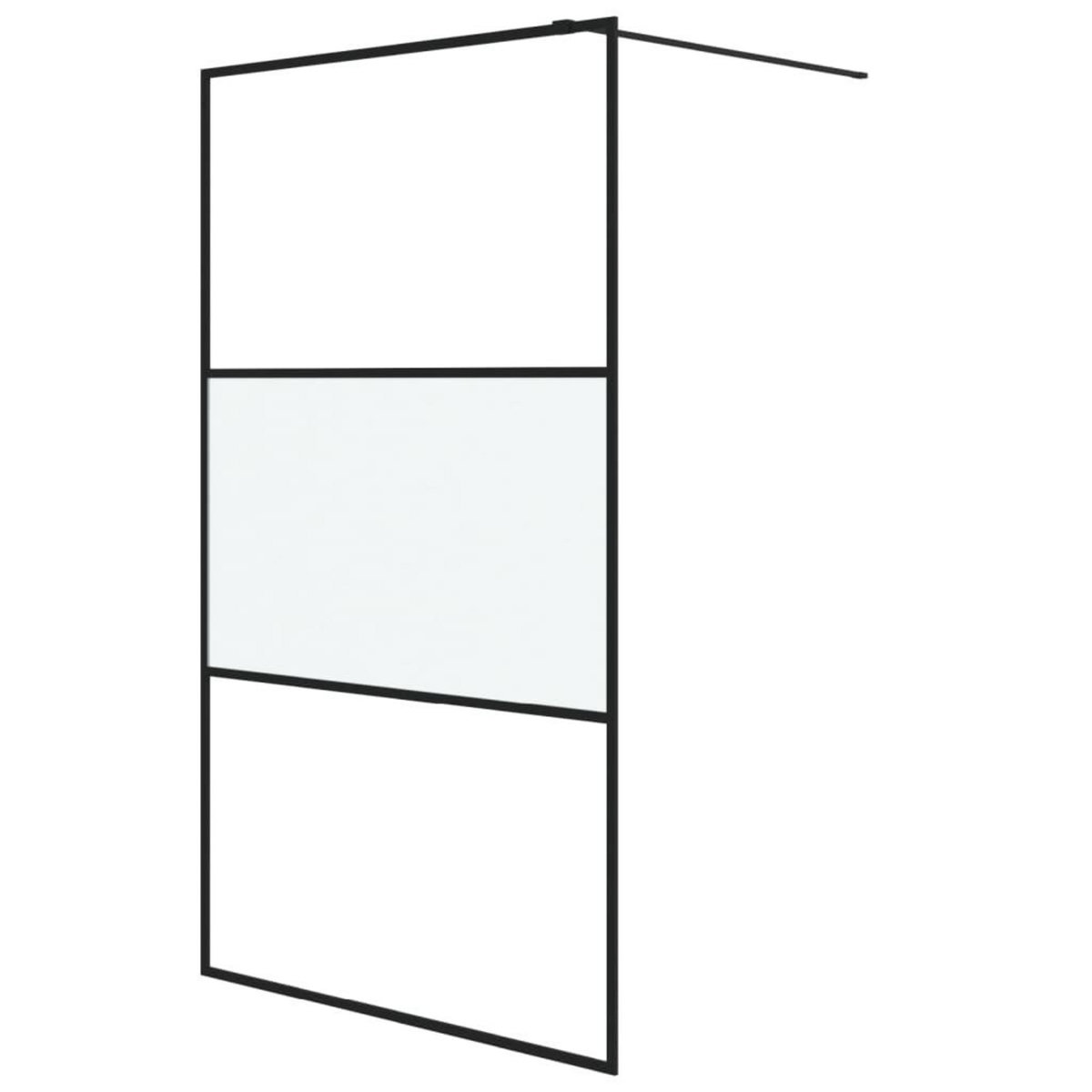 VIDAXL Paroi de douche Noir 115x195 cm Verre ESG demi-depoli