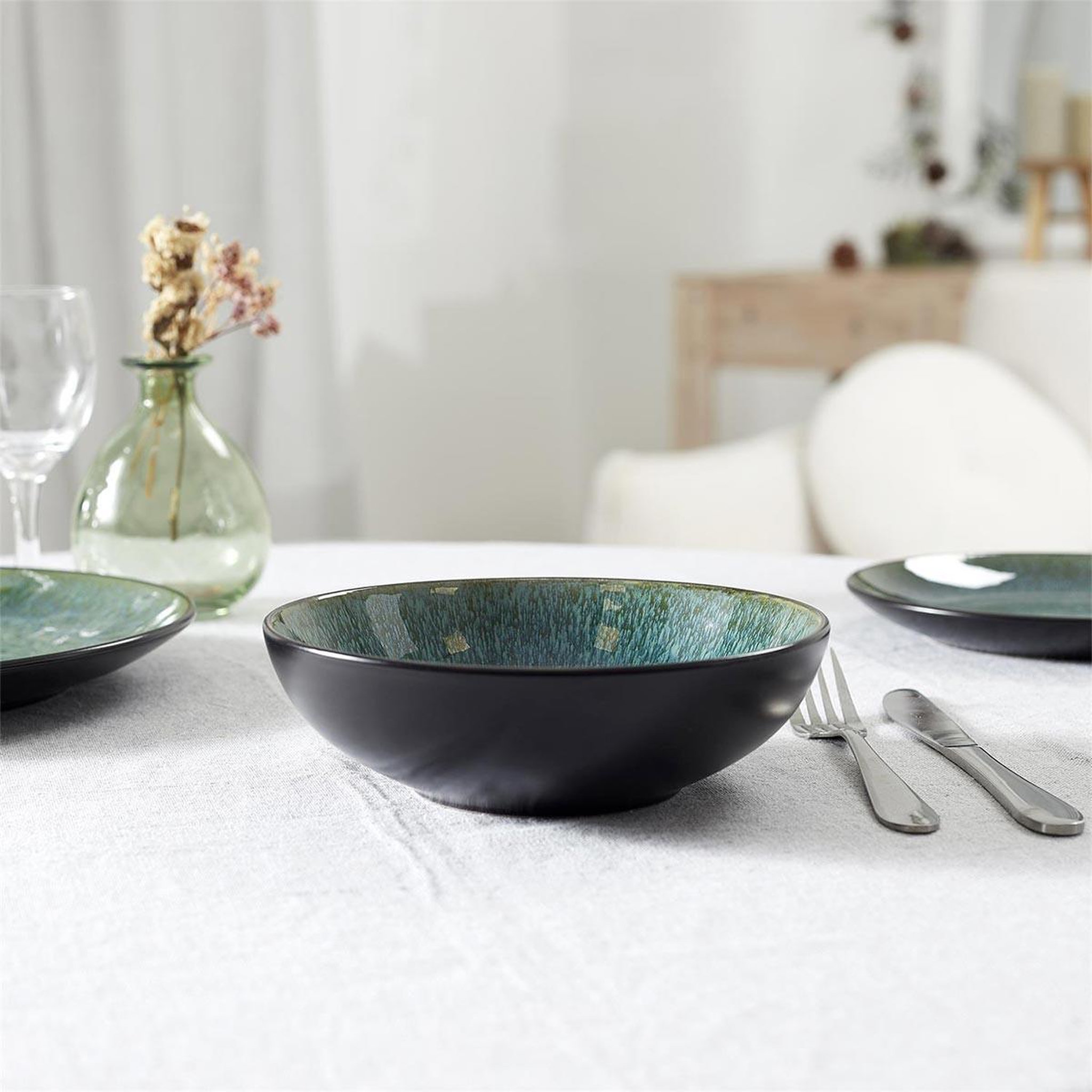 Voir la diapositive 3 : The Home Deco Factory Lot de 6 assiettes à soupe  elia  18cm vert