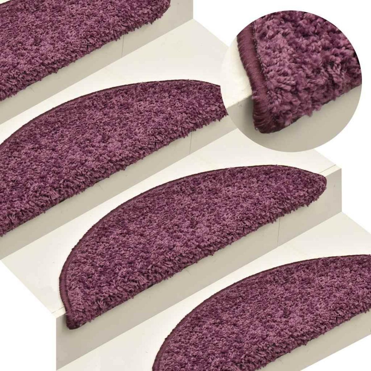 VIDAXL Tapis d'escalier 30 pcs violet fonce 56x17x3 cm
