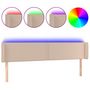 Voir la diapositive 2 : VIDAXL Tete de lit a LED Cappuccino 203x16x78/88 cm Similicuir