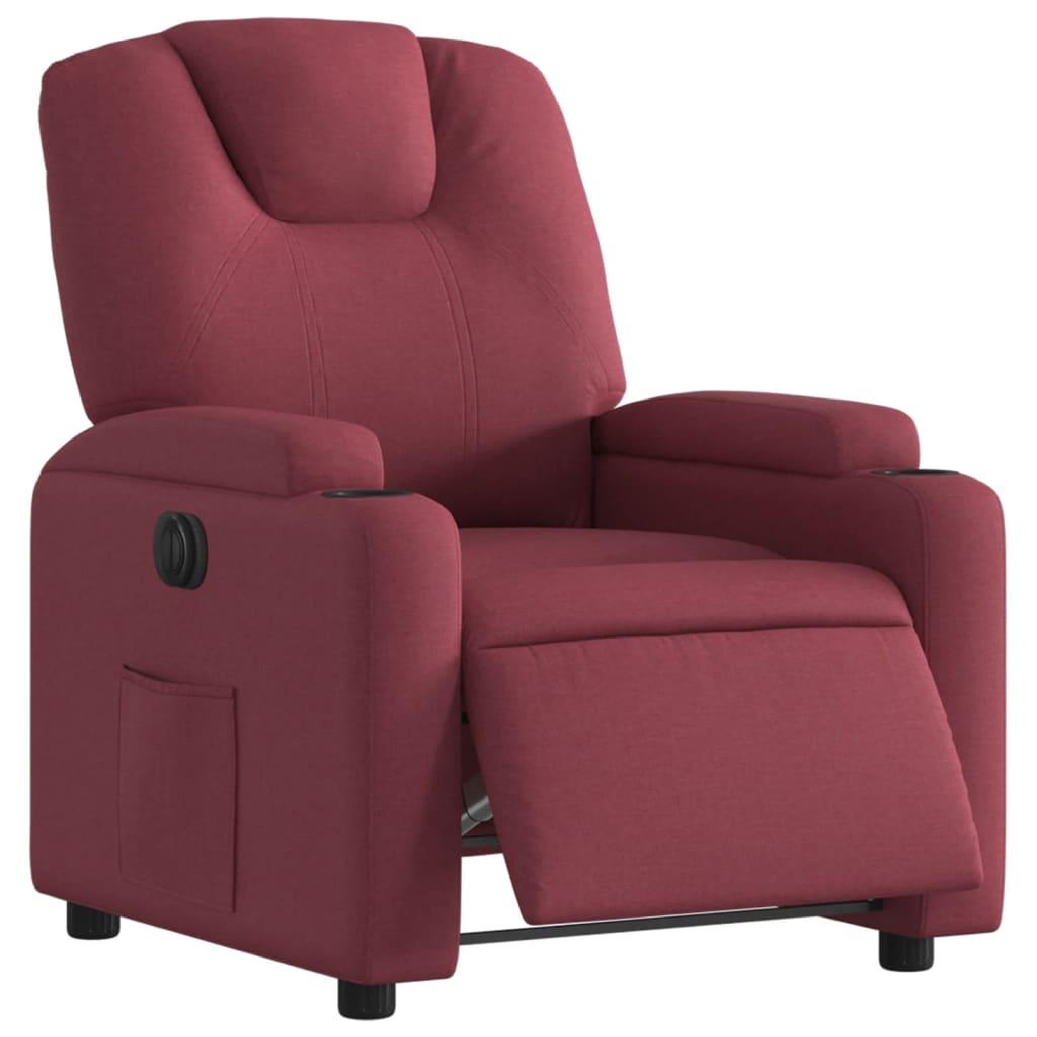 Voir la diapositive 3 : VIDAXL Fauteuil inclinable electrique Rouge bordeaux Tissu