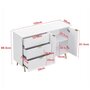 Voir la diapositive 3 : MERAX Buffet 2 porte(s) 3 tiroir(s) - 120 cm blanc mdf