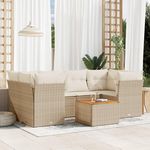 VIDAXL Salon de jardin avec coussins 7 pcs beige resine tressee