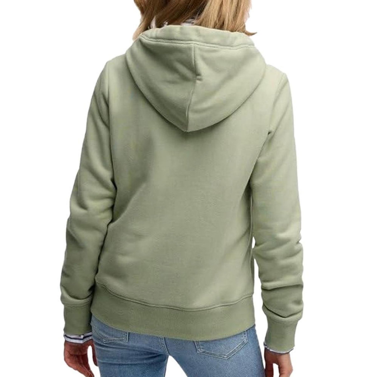 SUPERDRY Sweat Vert Femme Superdry Essential Logo Ziphood Hb