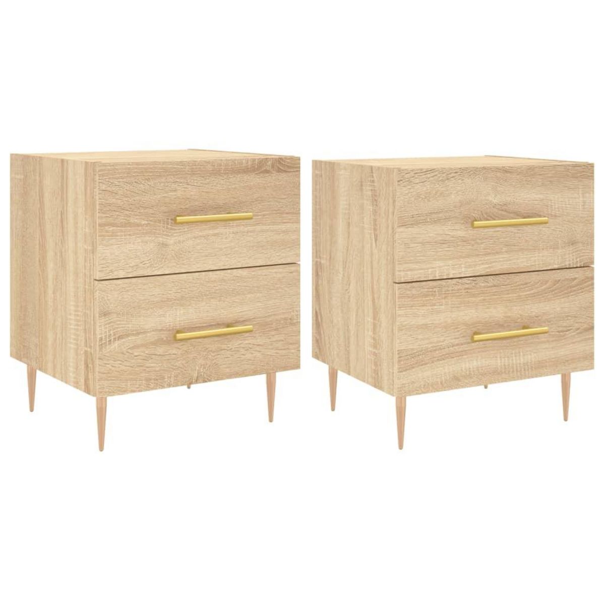 VIDAXL Tables de chevet 2 pcs chene sonoma 40x35x47,5 cm