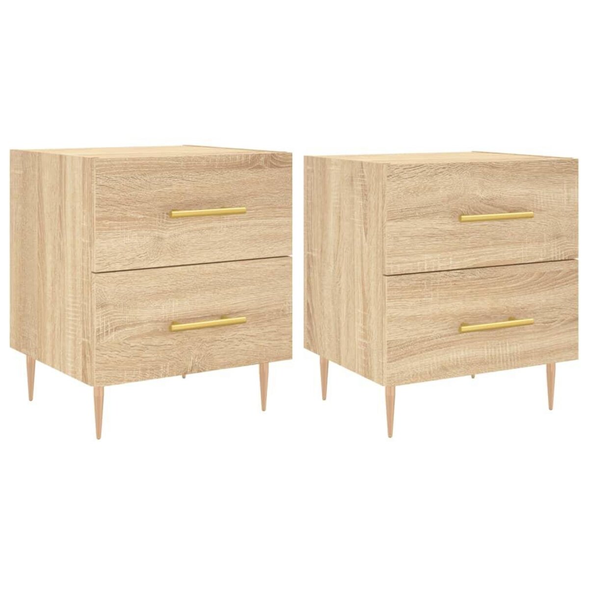 VIDAXL Tables de chevet 2 pcs chene sonoma 40x35x47,5 cm