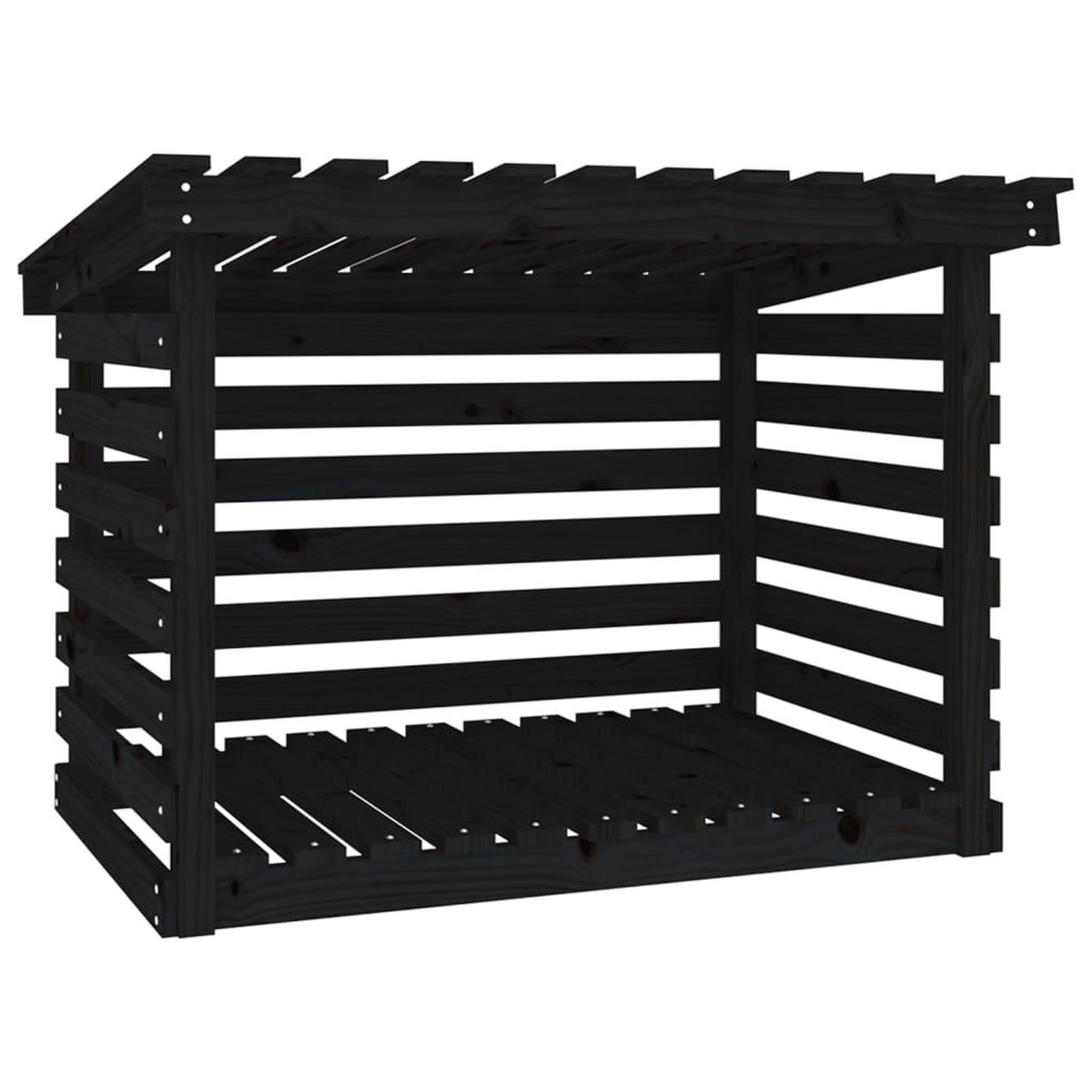 Voir la diapositive 2 : VIDAXL Support pour bois de chauffage Noir 108x73x79 cm Bois de pin