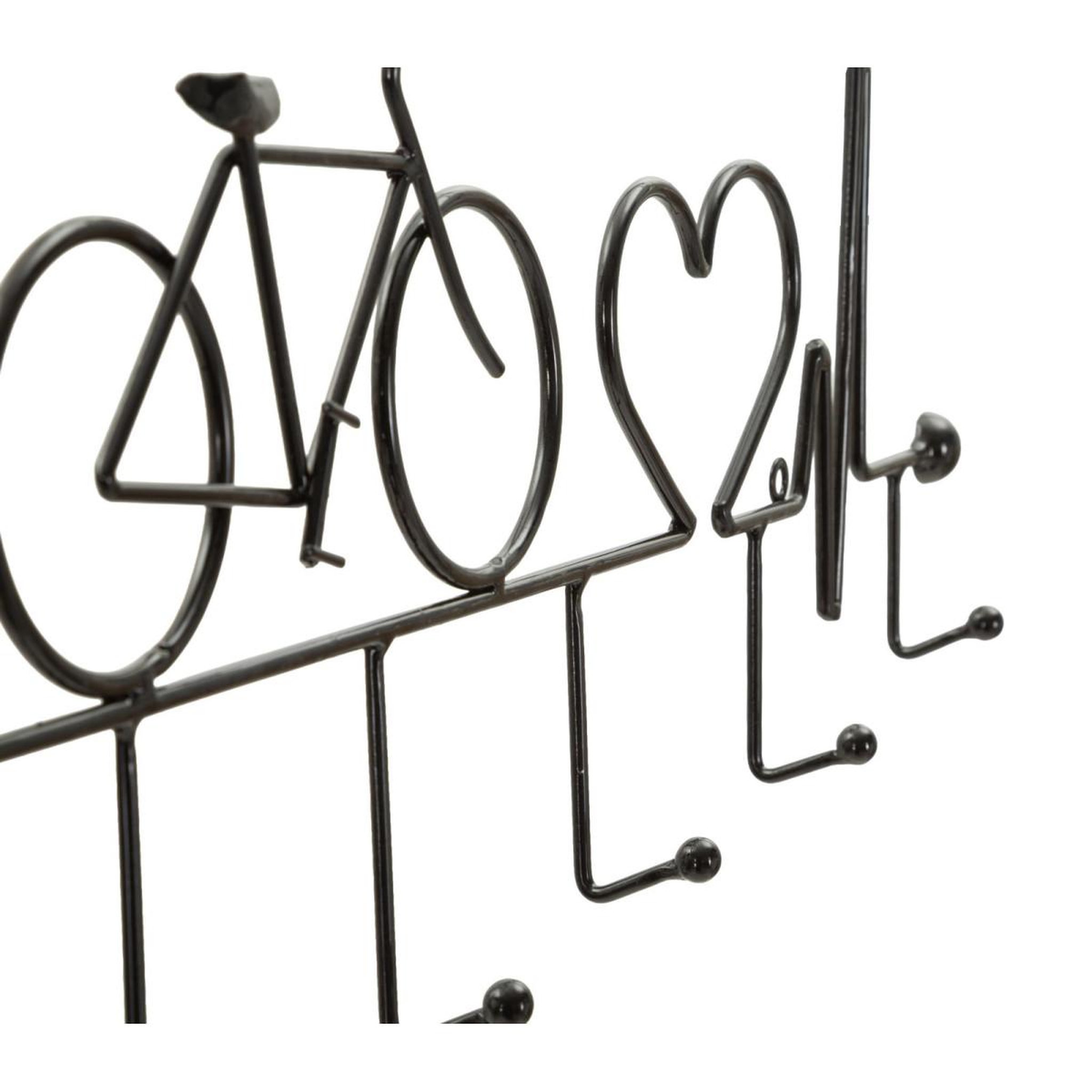 Voir la diapositive 3 : Paris Prix Patère murale en métal  bicycle  59cm noir