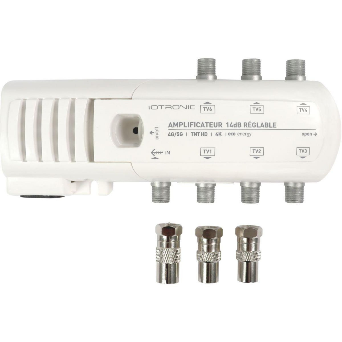 TELEVES Amplificateur TV intérieur 6 TV 14db réglable avec LED