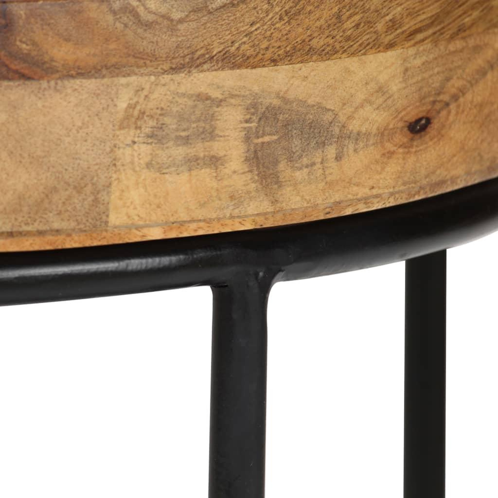 Voir la diapositive 5 : VIDAXL Table basse Bois de manguier massif et acier 50x40 cm