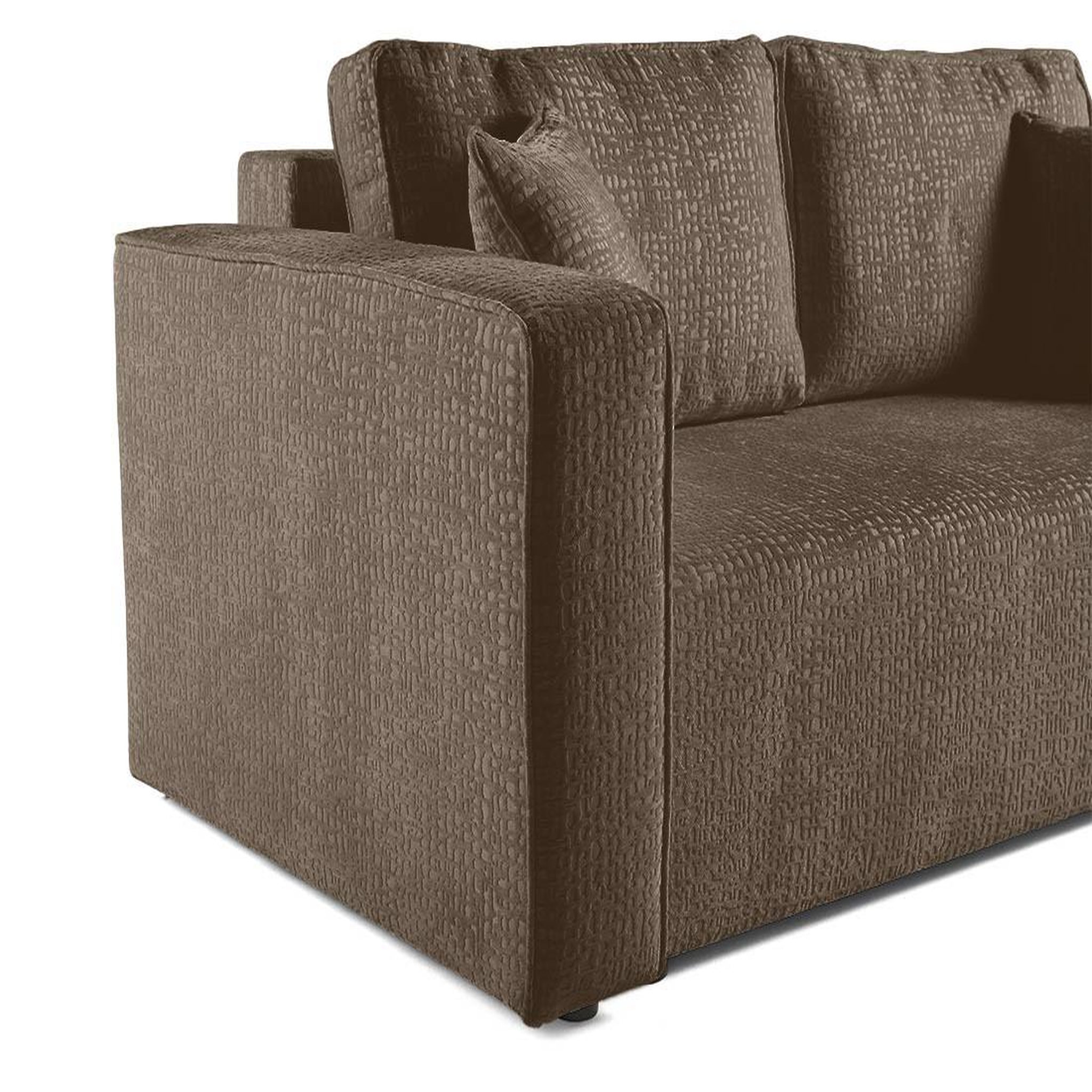 Voir la diapositive 6 : BEST MOBILIER Topaze - canapé droit 2 places - en tissu velours relief