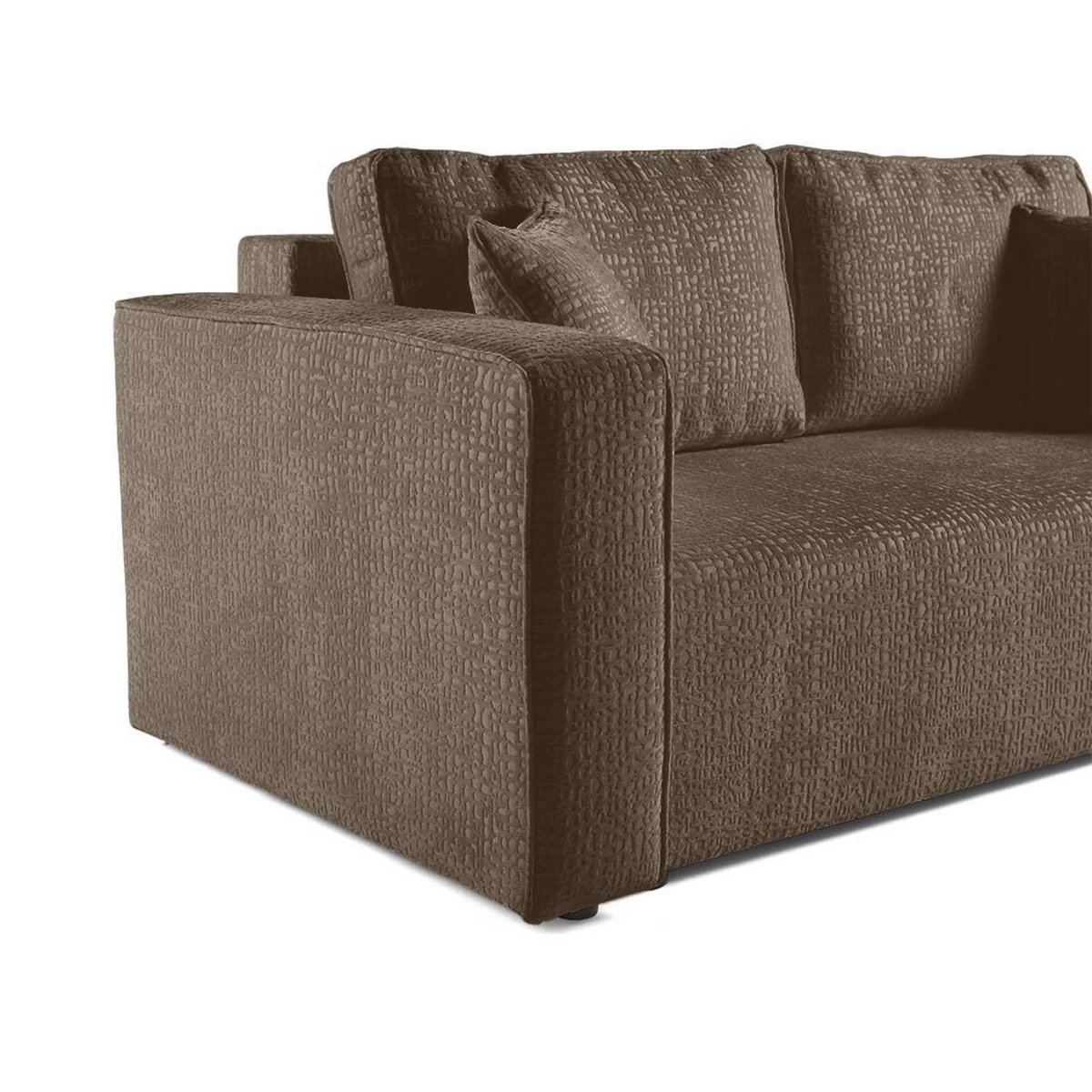 BEST MOBILIER Topaze - canapé droit 2 places - en tissu velours relief