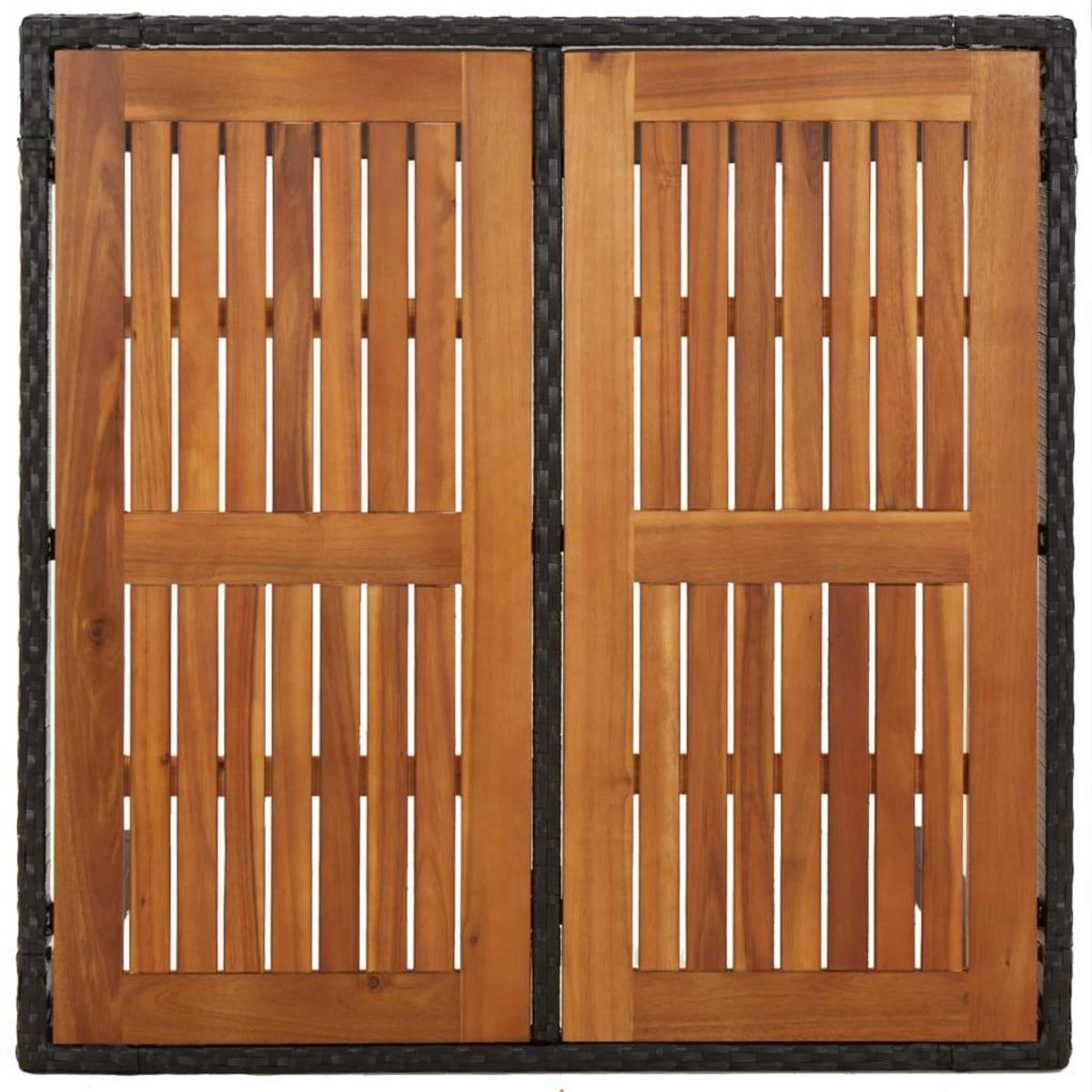 VIDAXL Table de jardin dessus en bois Noir 90x90x75 cm Resine tressee