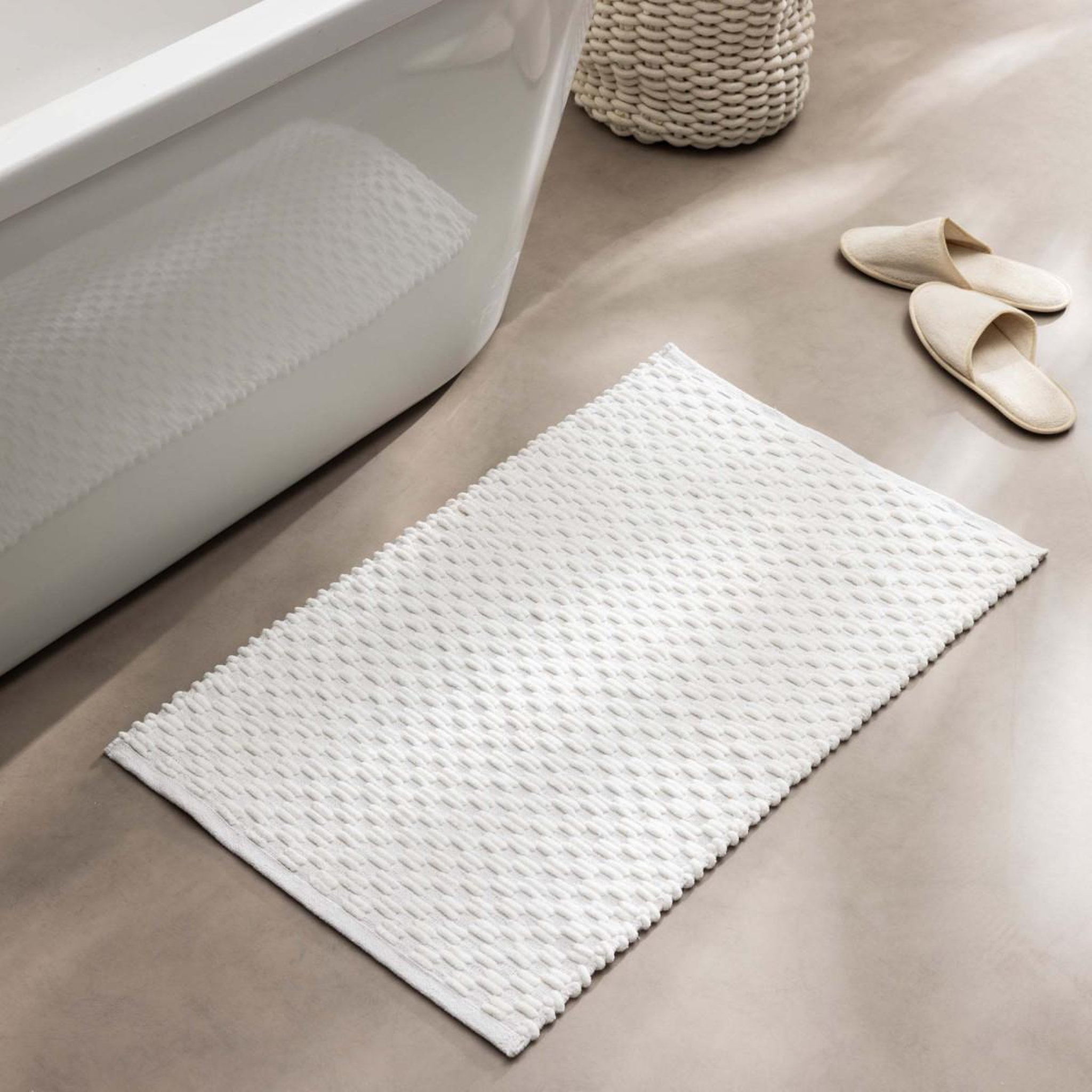 Voir la diapositive 5 : Douceur d'Intérieur Tapis de bain tissé  lois  50x80cm naturel