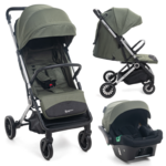 BEBELISSIMO Poussette combinée duo 2 en 1 - siège auto 0+ Lioni – dès la naissance – jusqu'à 22kg - vert