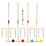 Be Toys Jeu Enfant en Bois  Croquet  57cm Naturel