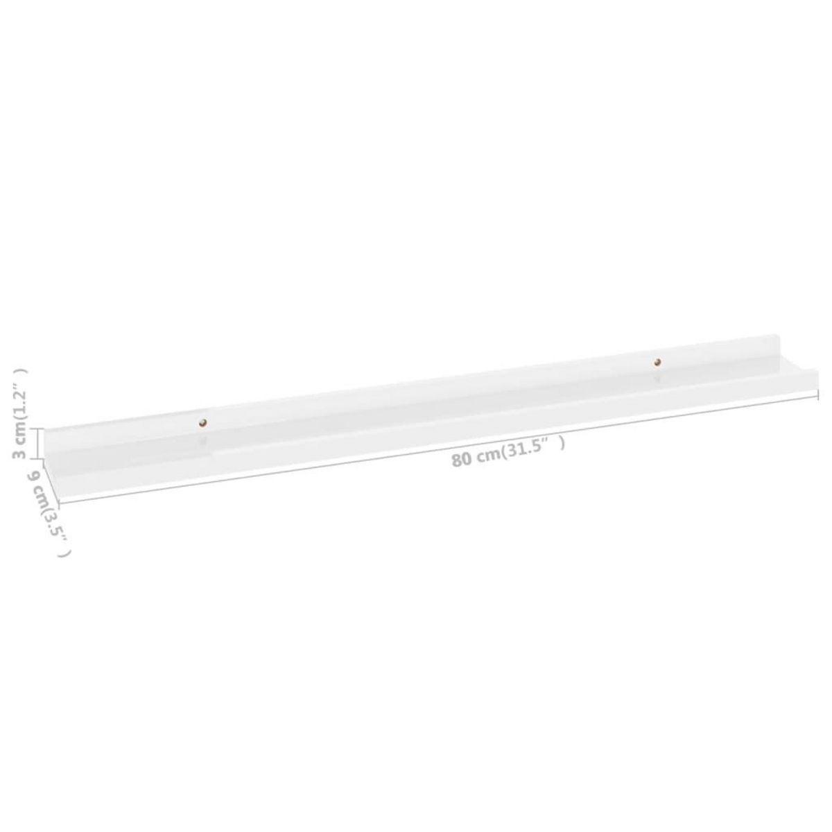 VIDAXL Etageres murales 4 pcs Blanc brillant 80x9x3 cm