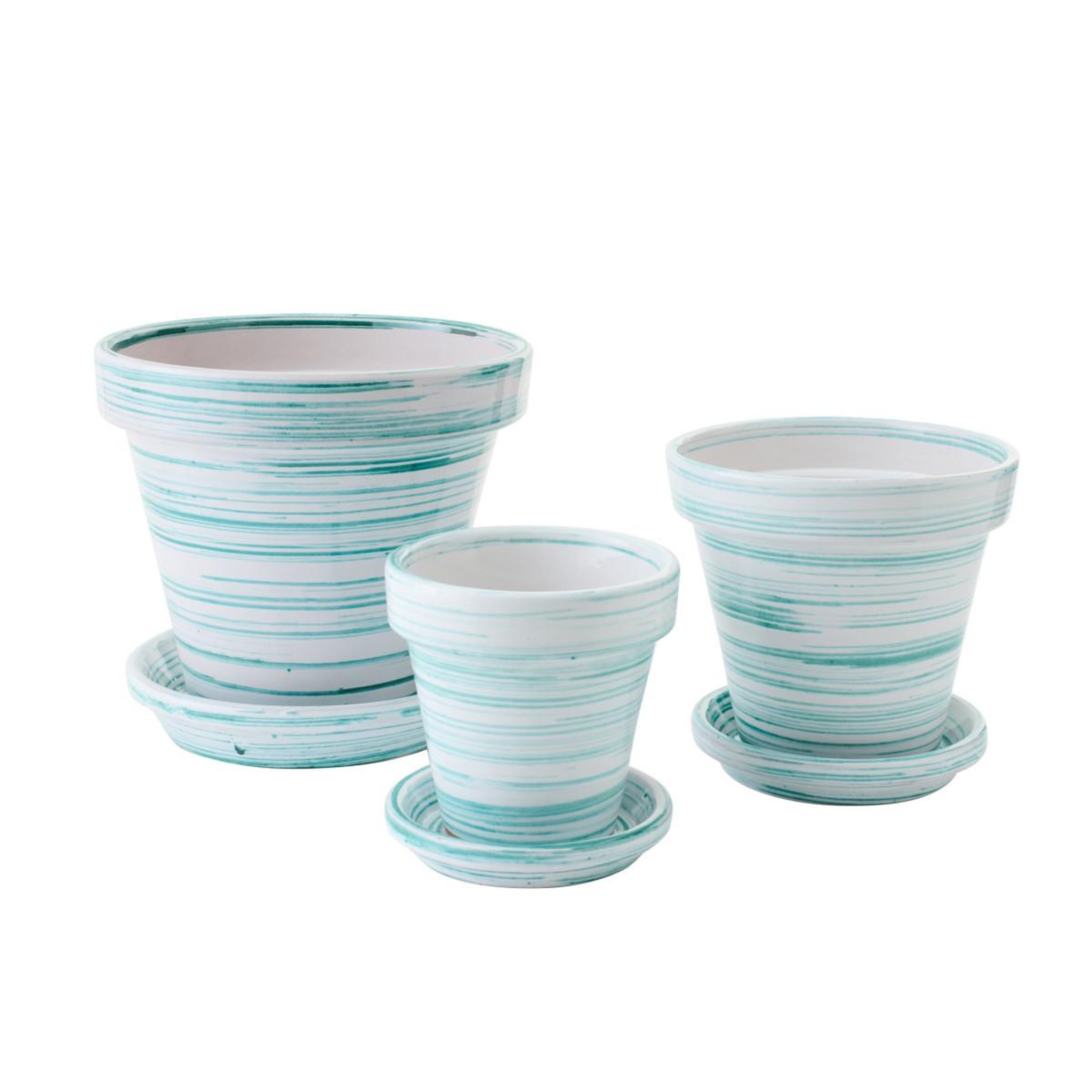 Voir la diapositive 3 : J-LINE Cache-pot avec soucoupe  julio  21cm vert menthe