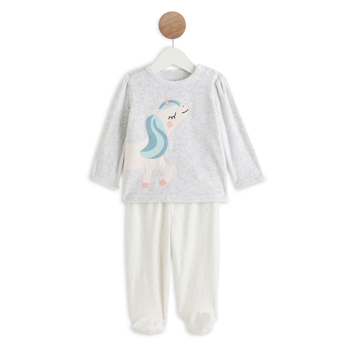 INEXTENSO Pyjama velours 2 pi ces licorne b b fille pas cher