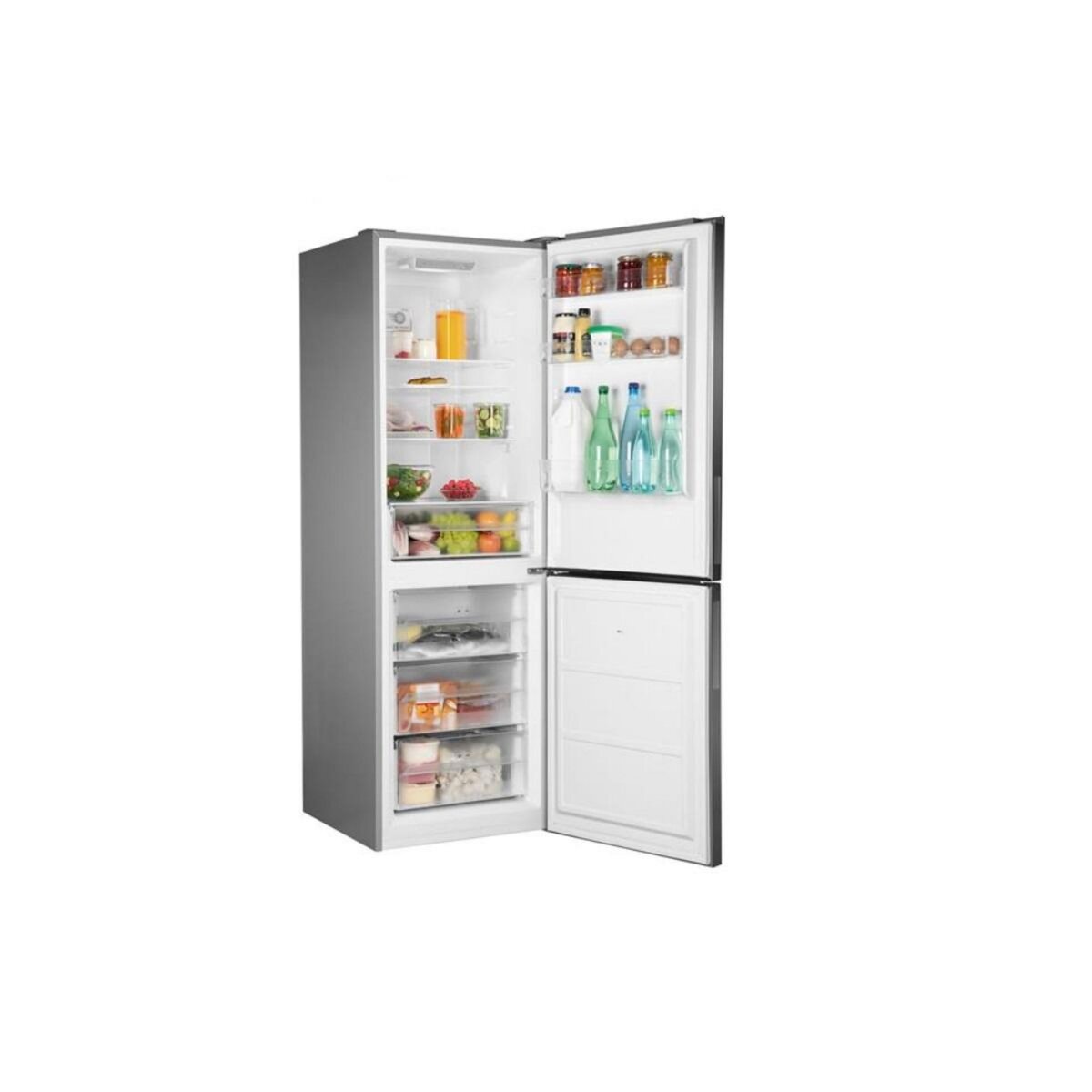 BRANDT Réfrigérateur combiné 327l 60cm silver nofrost - BFC8562NX