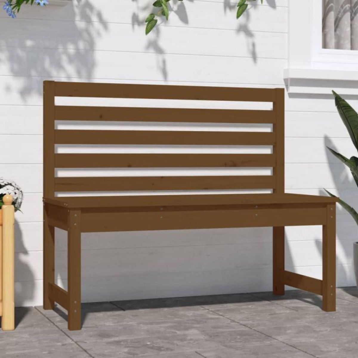 VIDAXL Banc de jardin marron miel 109 cm bois de pin massif