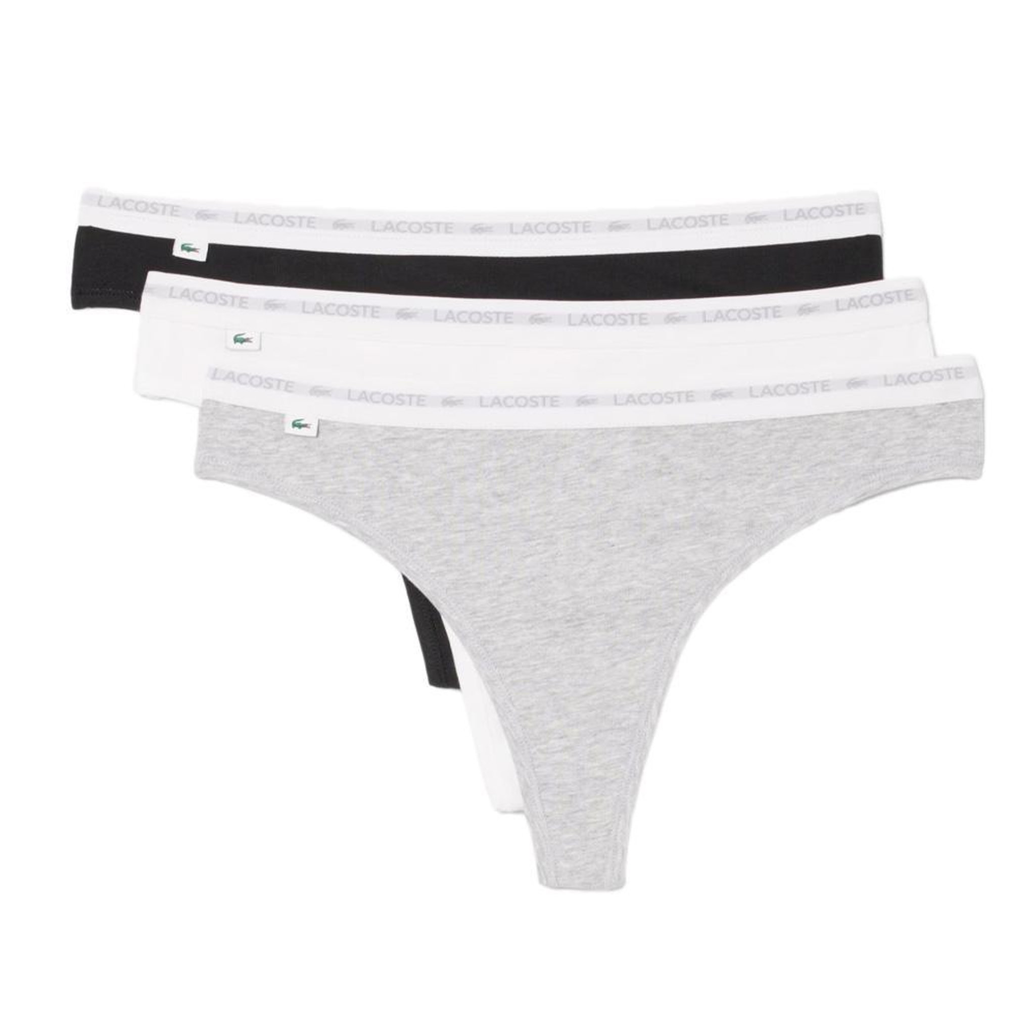 Voir la diapositive 1 : Lacoste X3 strings  gris/noir femme lacoste coton stretch