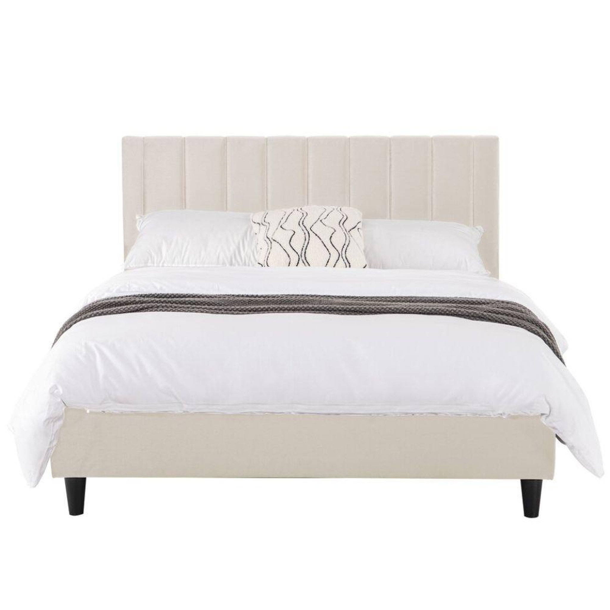 CONCEPT USINE Lit 160x200 cm en velours beige cambridge