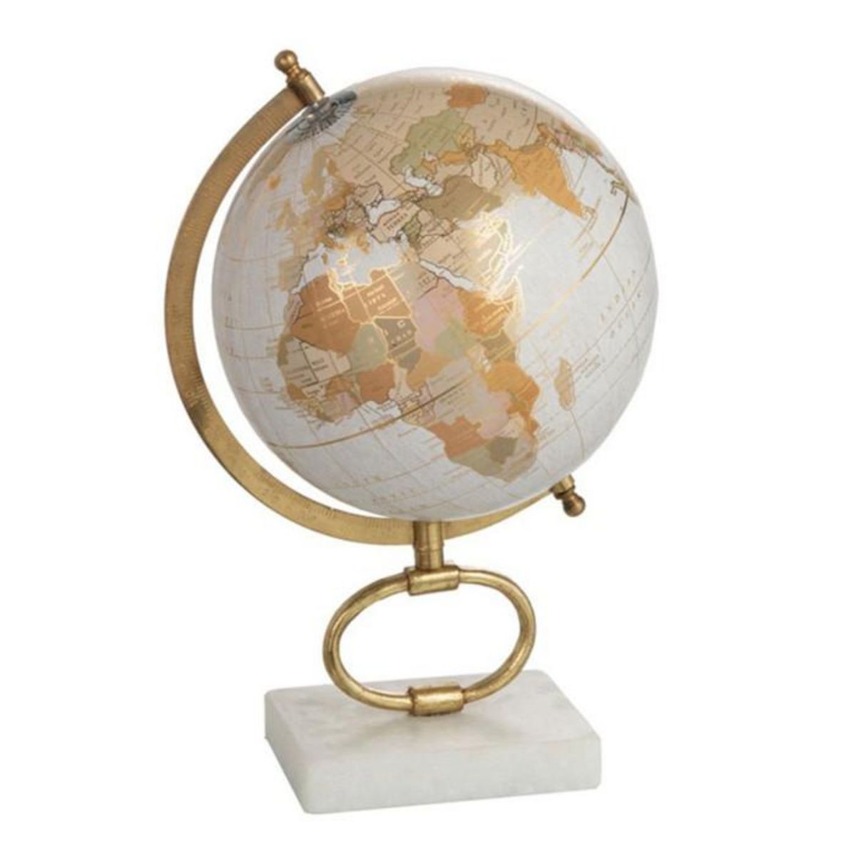 Paris Prix Globe sur Pied en Marbre  Mappemonde  36cm Or