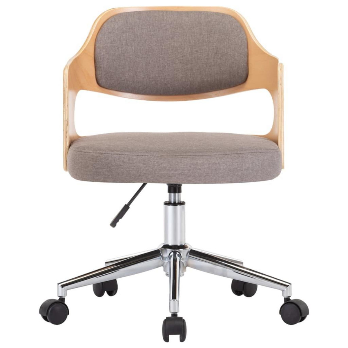 VIDAXL Chaise pivotante de bureau Taupe Bois courbe et tissu