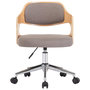 Voir la diapositive 3 : VIDAXL Chaise pivotante de bureau Taupe Bois courbe et tissu