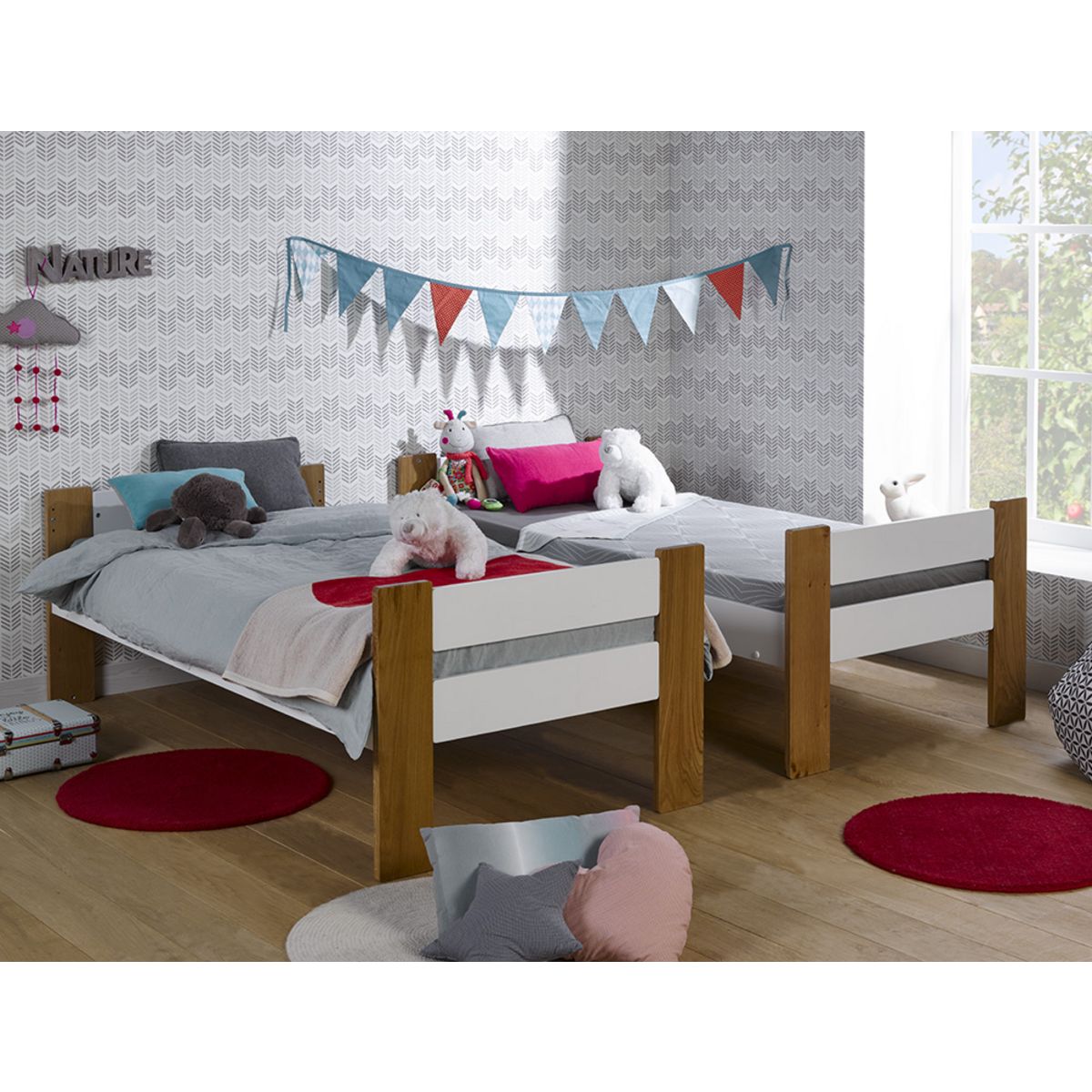 JUNIOR PROVENCE Lit superposé modulable 90x190 cm avec sommier CODY