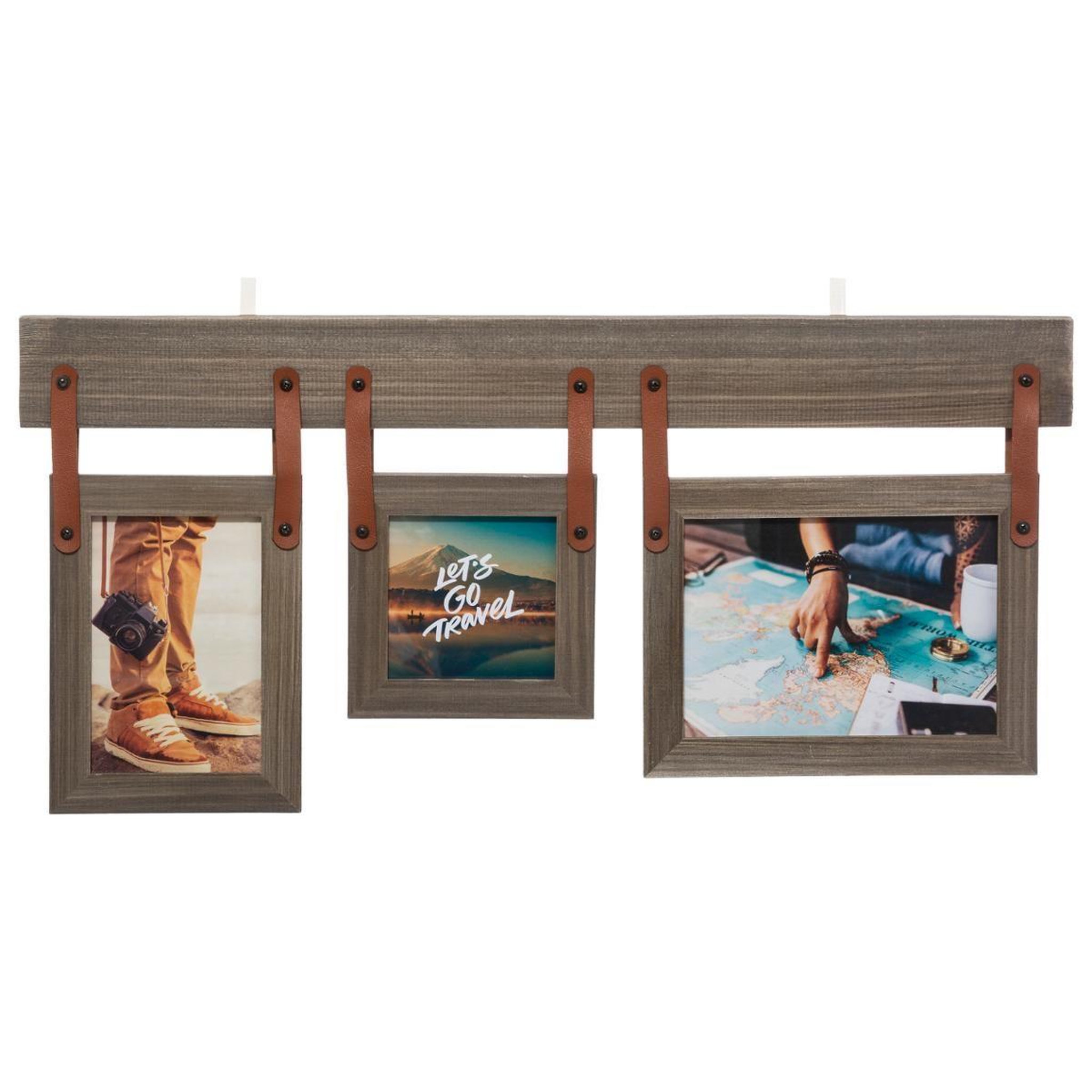 ATMOSPHERA Pêle-mêle 3 photos en bois  travel  57cm naturel
