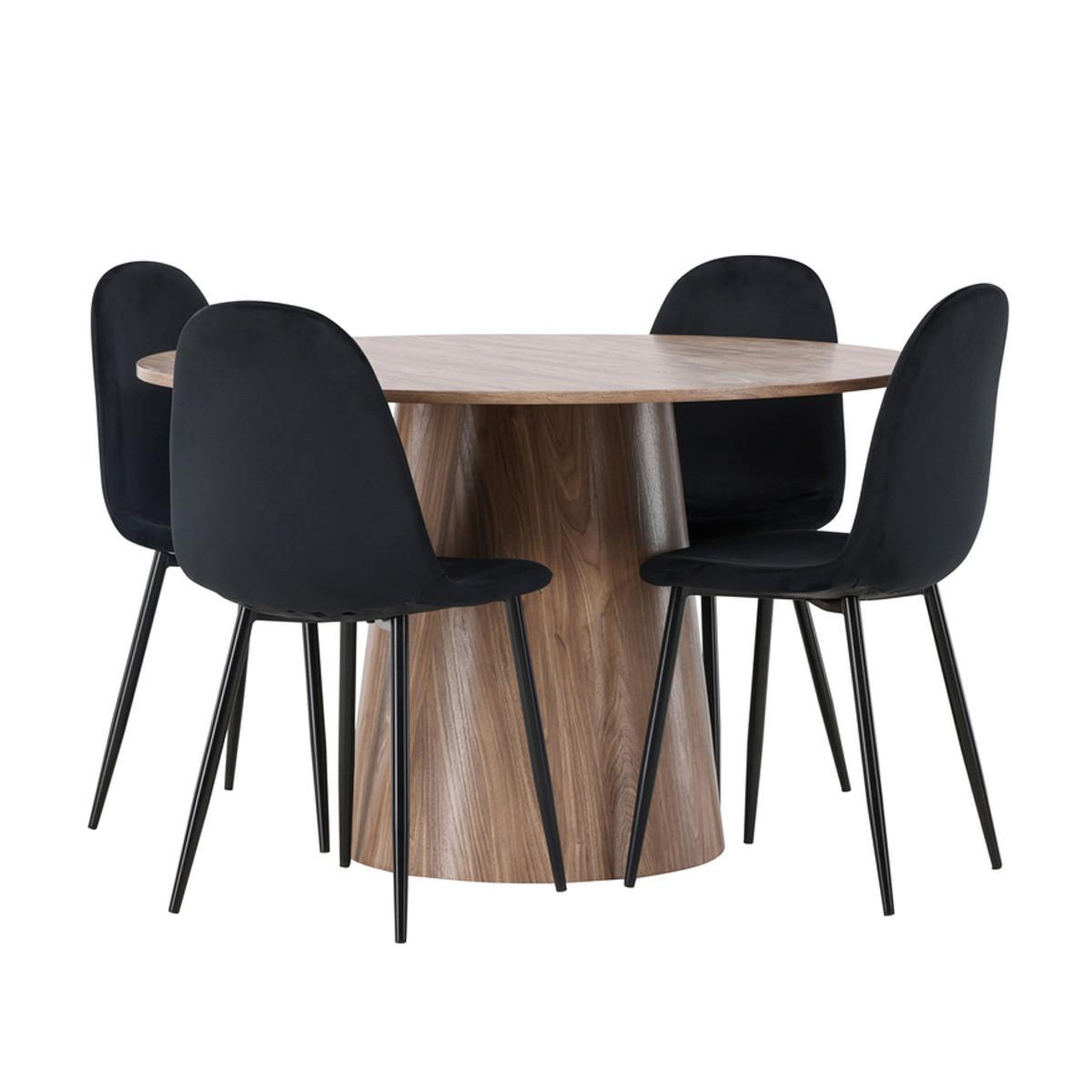 Paris Prix Ensemble table à manger & 4 chaises  lanzo & polar  120cm marron & noir