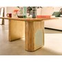 Voir la diapositive 2 : LISA DESIGN Milazzo - table basse - bois plaqué chêne et cannage - 120 cm