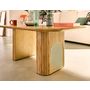Voir la diapositive 2 : LISA DESIGN Milazzo - table basse - bois plaqué chêne et cannage - 120 cm