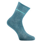 TWINDAY Paire de chaussettes lurex femme à paillettes message soft Pipelette. Coloris disponibles : Bleu