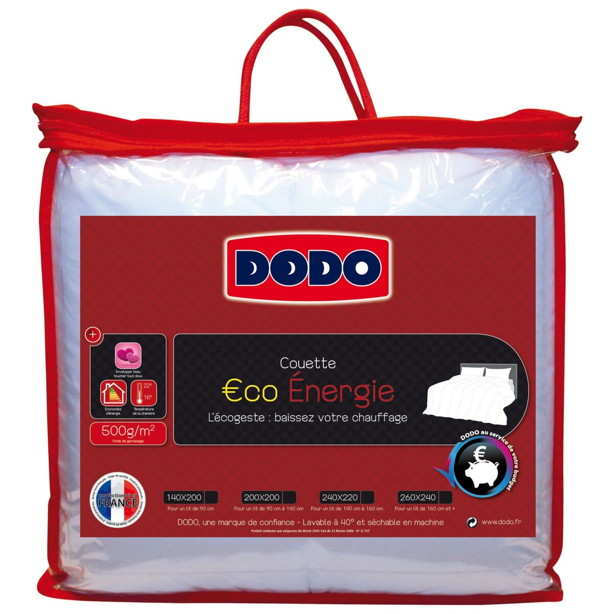DODO Couette trés chaude ECO ENERGIE 500 g/m²