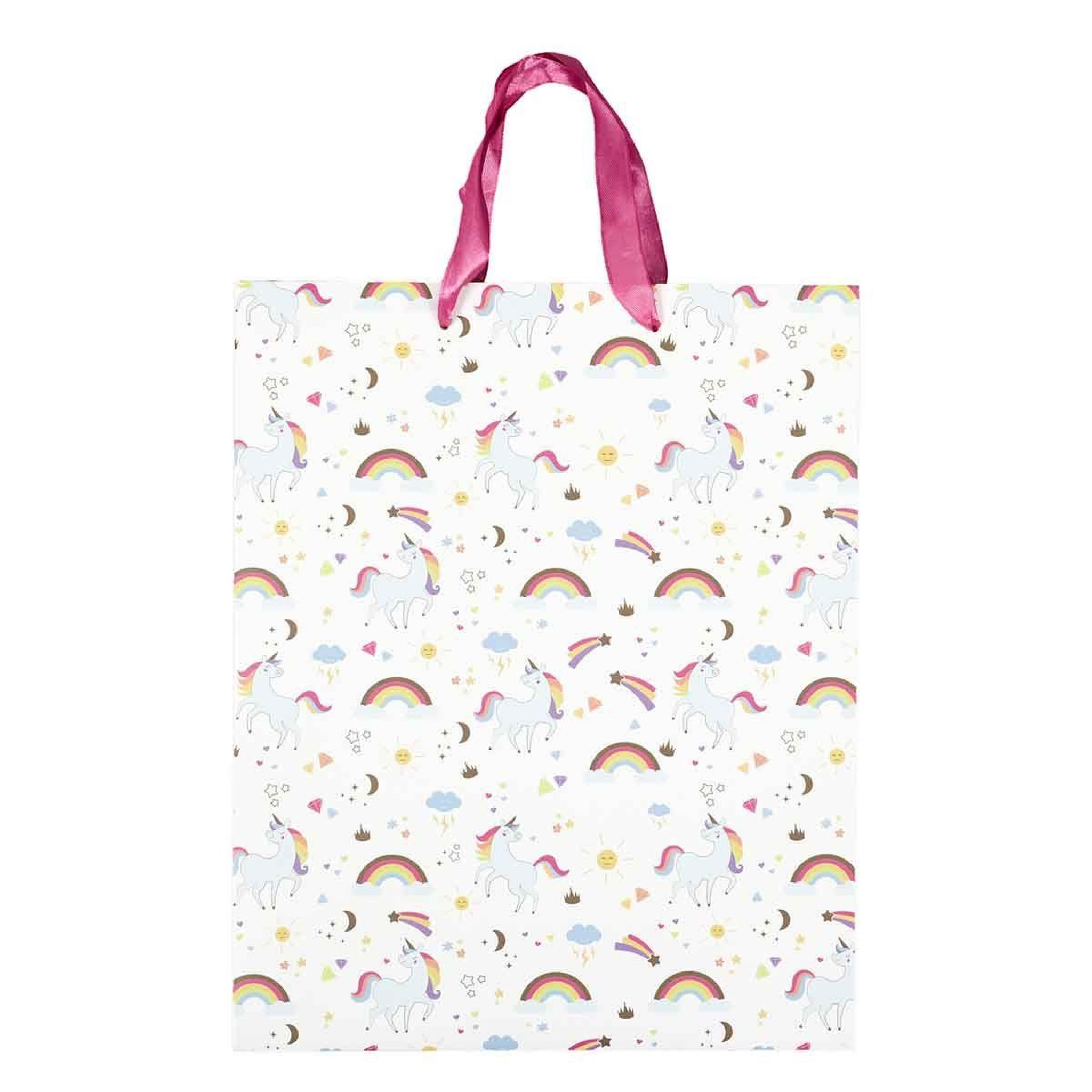 PARTY TIME Sac cadeau anniversaire  licorne  33cm multicolore