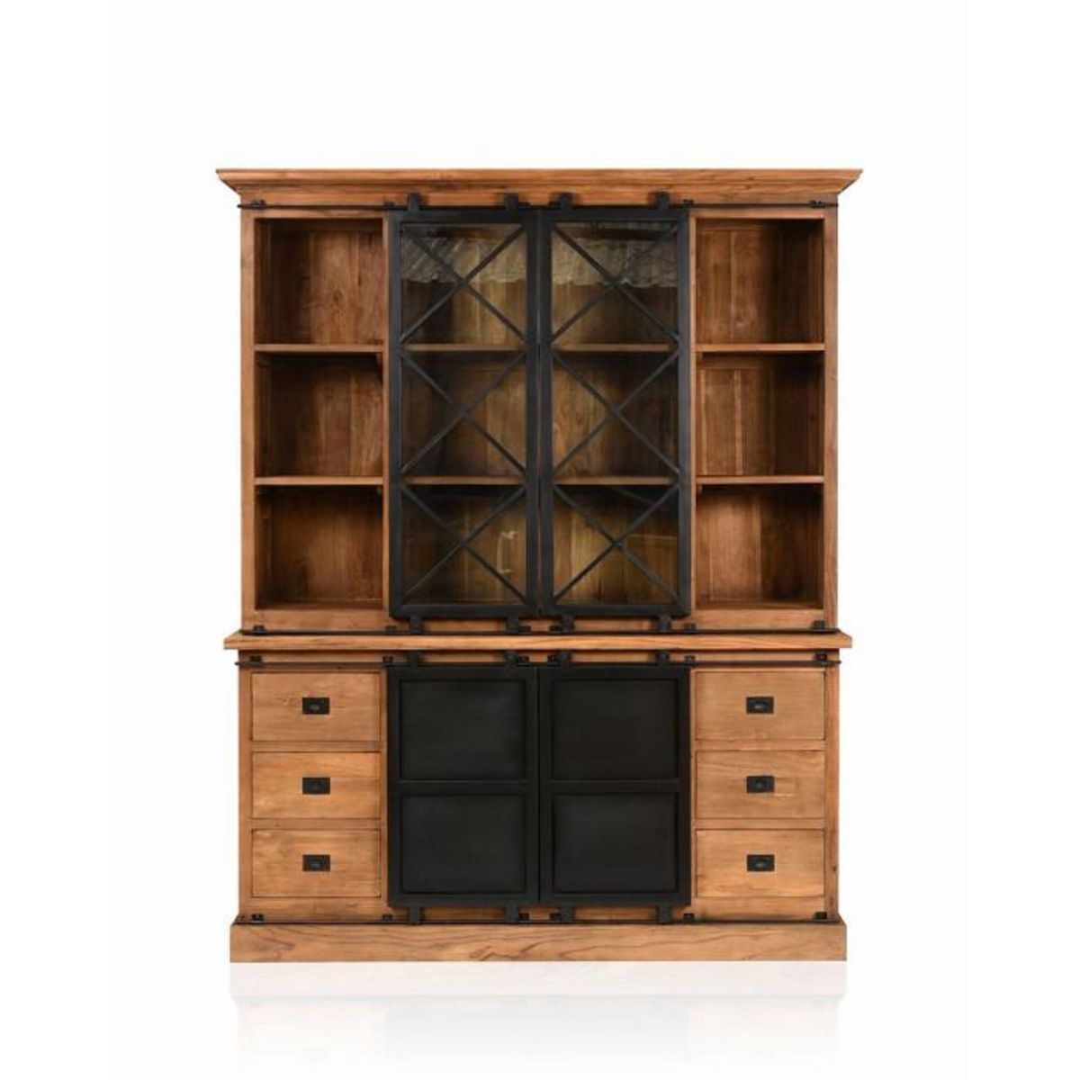 Paris Prix Vaisselier en Bois  Mylène  220cm Naturel & Noir